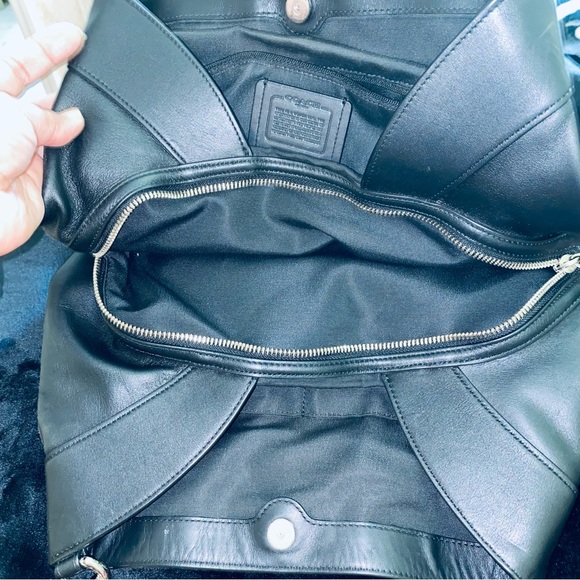 1 bag Coach original Oversized Purse Black and Gray Pre-Owned - Picture 9 of 10